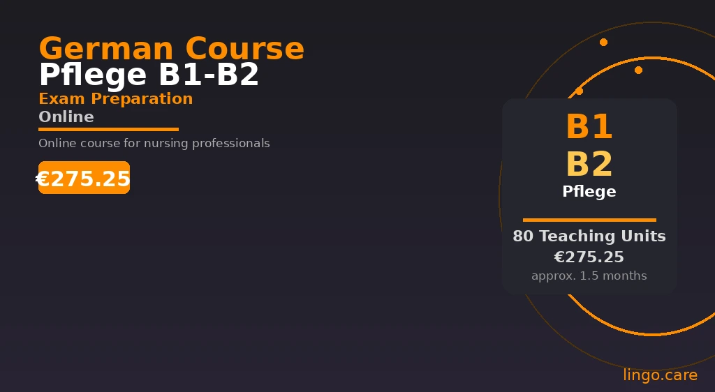 German TELC B1 B2 exam preparation course for healthcare workers in nursing care.
