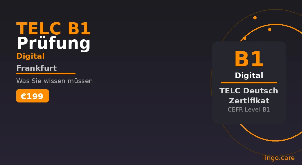 TELC B1 digital exam setup for German language test in Frankfurt